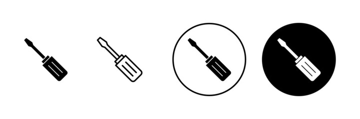 Screwdriver icons set.tools sign and symbol