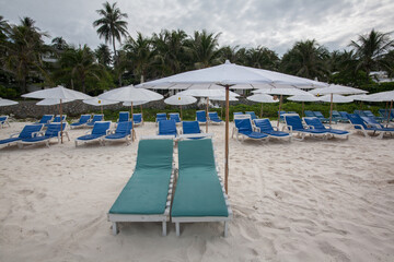 Beach chair on the Koh Raya Yai Beach, Phuket, Thailand