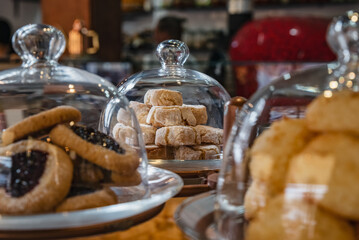 Homemade cookies under a glass jar