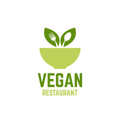 Vegan Restaurant logo vector