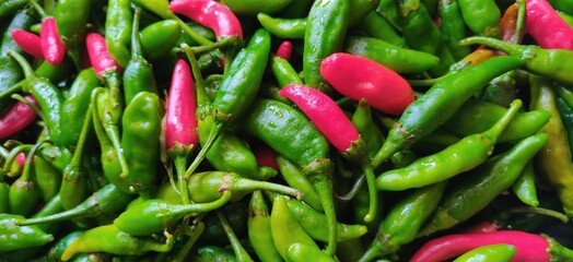 Colourful and fresh chillies used to make tasty food
