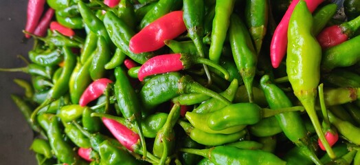 Colourful and fresh chillies used to make tasty food