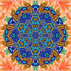 Fototapeta premium mandala drawing digital symmetrical pattern 