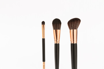 makeup brush close-up on a white background