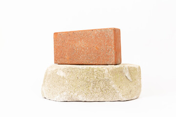 red brick on white background