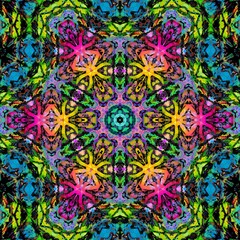 Fototapeta na wymiar mandala drawing digital symmetrical pattern 