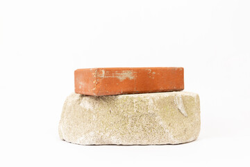 red brick on white background