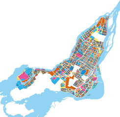 Montreal, Canada colorful high resolution art map