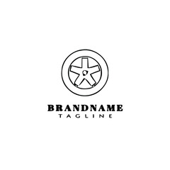 alloy wheel logo design cartoon icon template vector