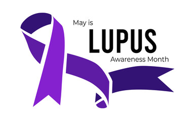 Lupus Awareness Month. Vector illustration with ribbon on white