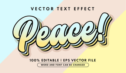 Peace editable text effect style