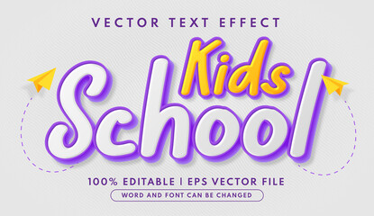Kids school editable text effect template