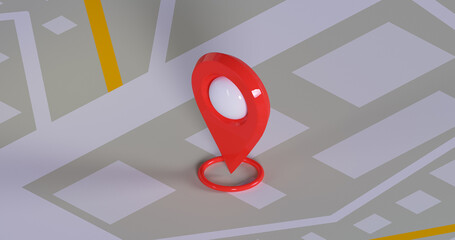 Location icon 3d orthographic view 
