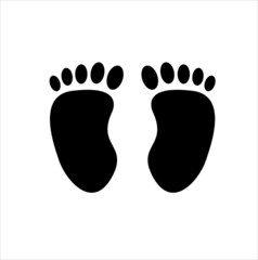 foot print on white background