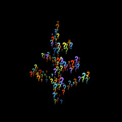 Question marks Quiz, doubt poll query public poll.