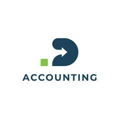 modern letter d business Logo Design with arrow for accounting, financial advisor, and investment. vector art illustration - obrazy, fototapety, plakaty