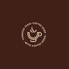 cup coffee letter y, logo monogram initial y with cup.