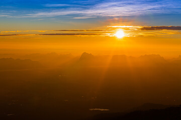 Aerial view, landscape from the top of mountain