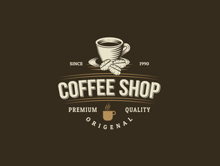 Coffee logo vintage vector illustration