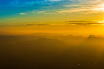 Aerial view, landscape from the top of mountain