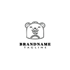 gerbil logo cartoon icon design template black isolated vector illustration