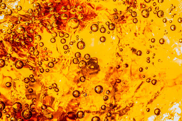 Detail of Cold Bubbly Carbonated Soft Drink with Ice