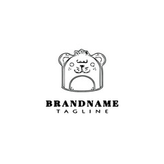 gerbil logo cartoon icon design template black isolated vector illustration