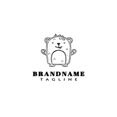 gerbil logo cartoon icon design template black isolated vector illustration