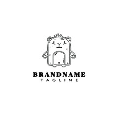 gerbil logo cartoon icon design template black isolated vector illustration