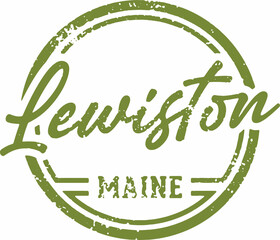 Lewsiton Maine USA City Stamp