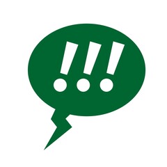 exclamation symbol inside bubble