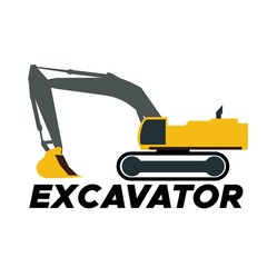 excavator vehicle side view logo