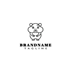 gerbil logo cartoon icon design template black isolated vector illustration