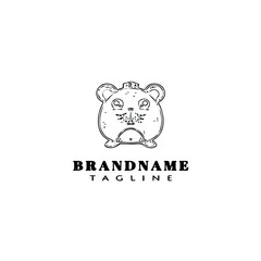 gerbil logo cartoon icon design template black isolated vector illustration