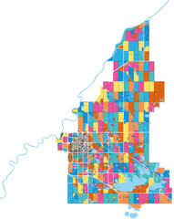 StrathconaCounty, Canada colorful high resolution art map