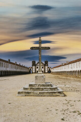 Cross in front of the Sanctuary of Our Lady of Espichel Cape, Sesimbra, Lisbon Coast, Setubal, Portugal