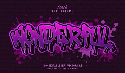 Wonderful Editable Text Effect Style Graffiti © Navy Graphic