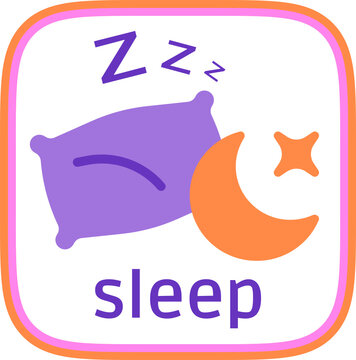 Sleep Study Sticker Icon Stamp  Flat Cute