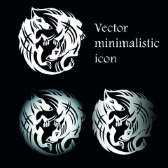 Mimimalistic icon Dance of the wolfs