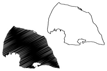 Fehmarn island (Baltic Sea, Federal Republic of Germany) map vector illustration, scribble sketch Fehmarn map - obrazy, fototapety, plakaty