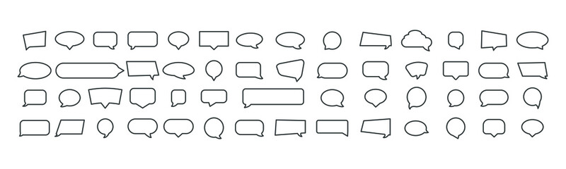 Fototapeta premium Set of speech bubbles. Stickers of speech bubbles vector set. Various forms.