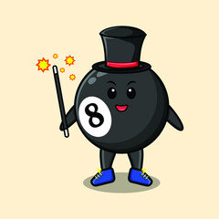 A gorgeous smart cute cartoon magician billiard ball style design