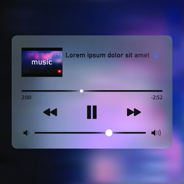 music player, music player template, Music Player app design, screen vector illustration