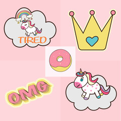 unicorn donut crown pink 