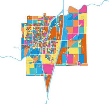 recommend clip art: Welland, Canada colorful high resolution art map