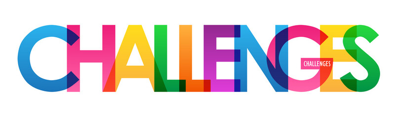 CHALLENGES colorful vector typography banner