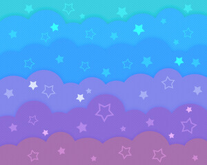 星模様のポップな背景_青〜紫