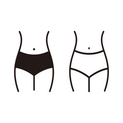 waist, waistline, weight loss. linear icon sign