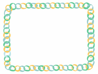 パステルカラーの折り紙で輪っかデコったフレーム