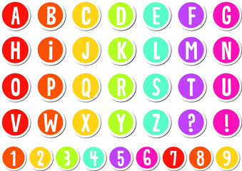 Alphabet, ABC, Letters, Colorful Circles